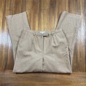 Pendleton Women's Size 8 100% Virgin Wool Brown/Tan Slacks Dress Pants Pleated